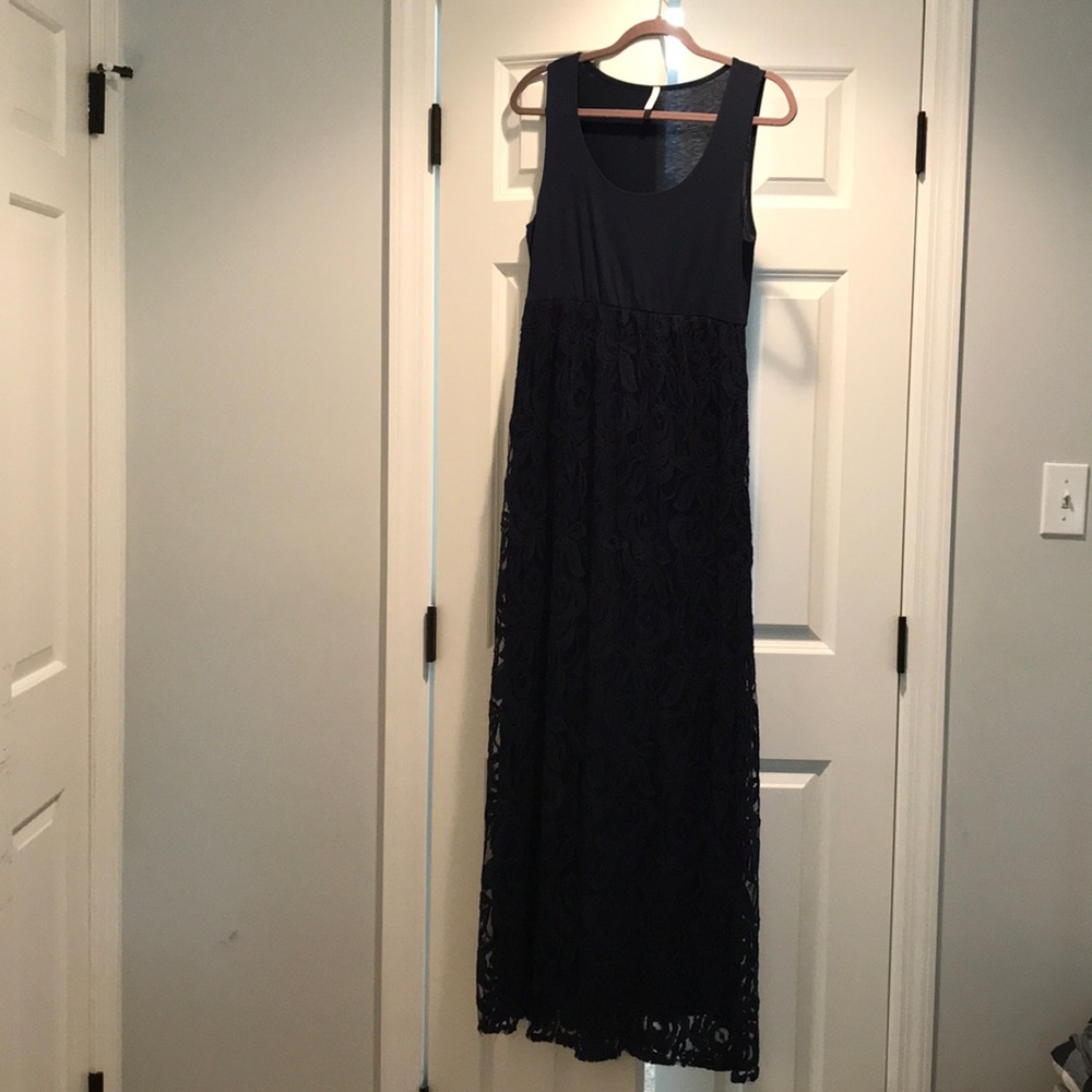 Pinkblush Maternity Navy blue Maxi-dress (size L)